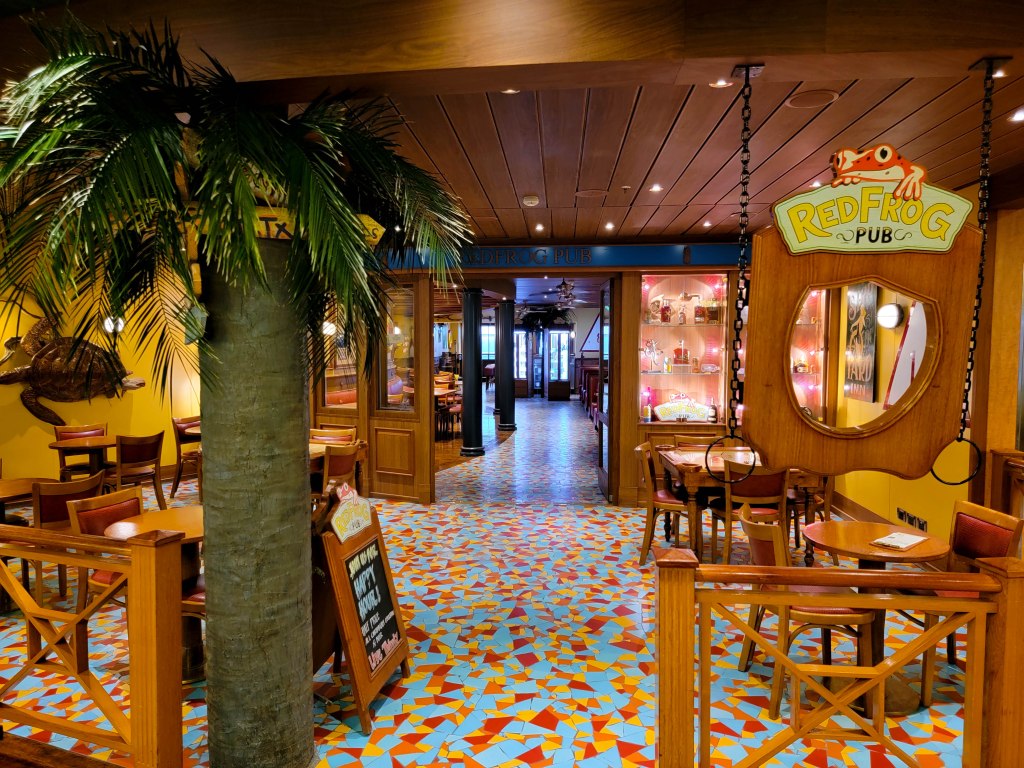 Red Frog Pub onboard a Carnival cruise ship.